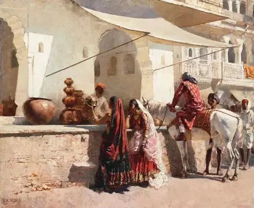 Scena uliczna z Radżastanu - Edwin Lord Weeks