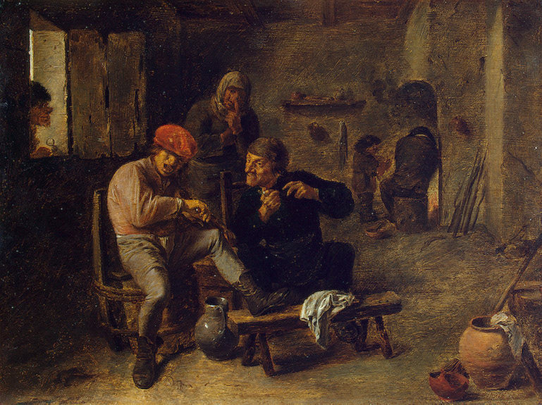 Scène de taverne (Le violoniste du village) - Adriaen Brouwer image 1 copie de tableau peinte à la main