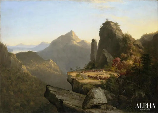 Scène du dernier des mohicans Cora à genoux aux pieds de Tamenund, 1827 - Thomas Cole - Reproductions de tableaux et peintures haut de gamme