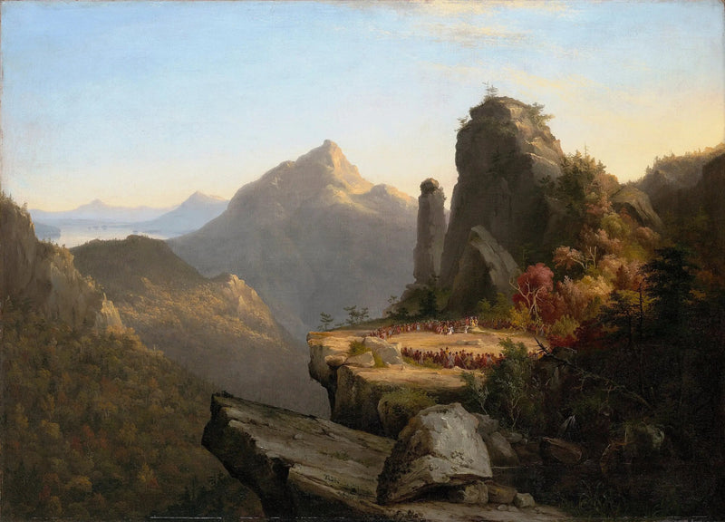 Scena z filmu « Ostatni Mohikanin », Cora klęcząca u stóp Tamenunda - Thomas Cole