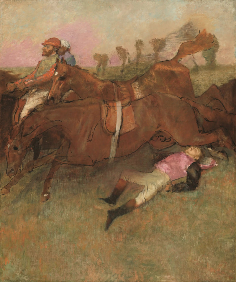 Scena steeple-chase: Upadły dżokej - Edgar Degas