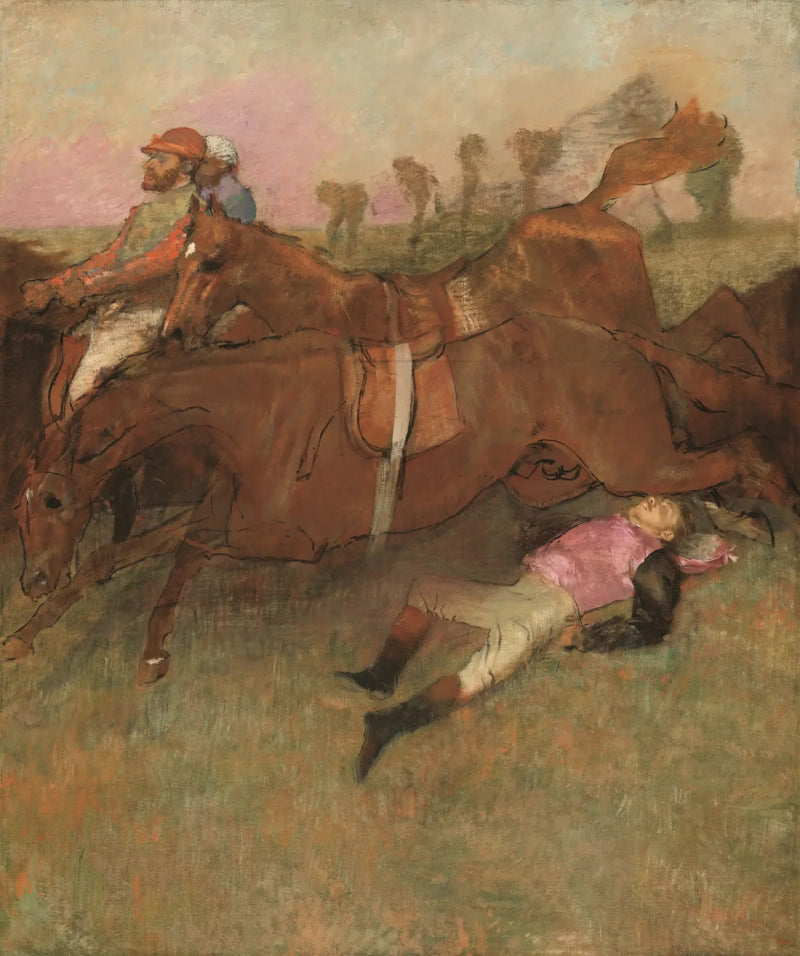 Scena steeple-chase: Upadły dżokej - Edgar Degas