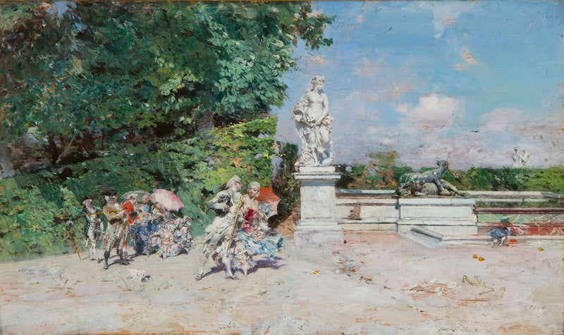 Hawajska scena w parku Wersalu - Giovanni Boldini
