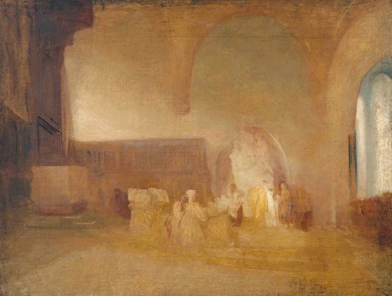 Scena w kościele lub w sali z sklepieniem - J. M. W. Turner