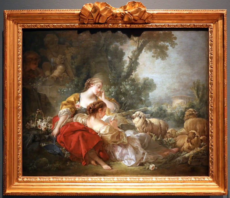 Scena pasterska z dwoma pasterkami - François Boucher