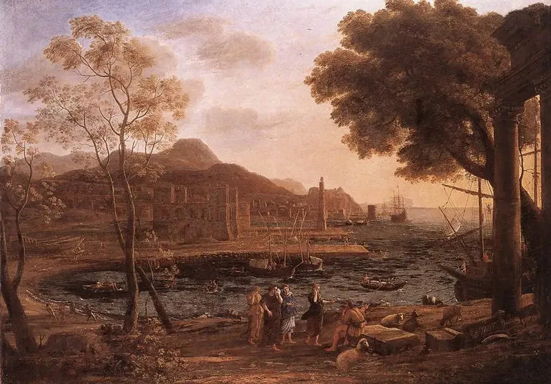 Scena portowa z Heliadami w żałobie - Claude Lorrain