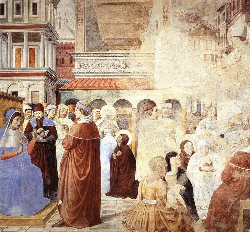 Sceny z świętym Ambrożym (scena 9, ściana północna) - Benozzo Gozzoli