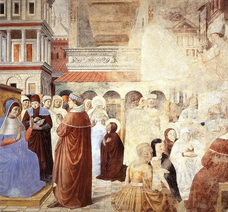 Sceny z świętym Ambrożym (scena 9, ściana północna) - Benozzo Gozzoli