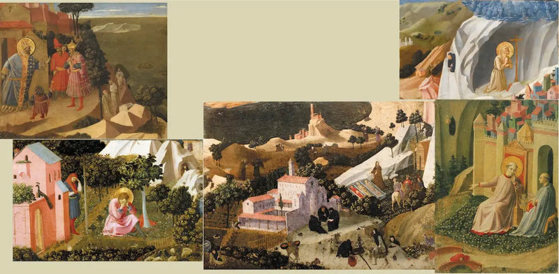 Sceny z Tebaidy. Fragment panelu podzielonego na 6 części - Fra Angelico