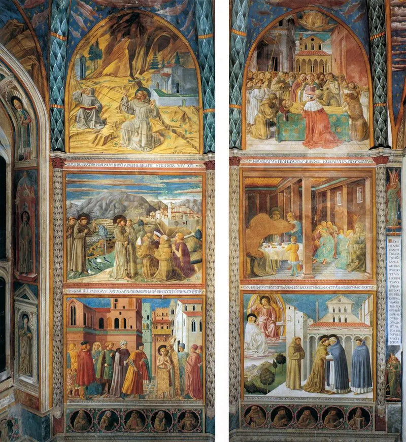 Sceny z życia świętego Franciszka, ściana południowa - Benozzo Gozzoli