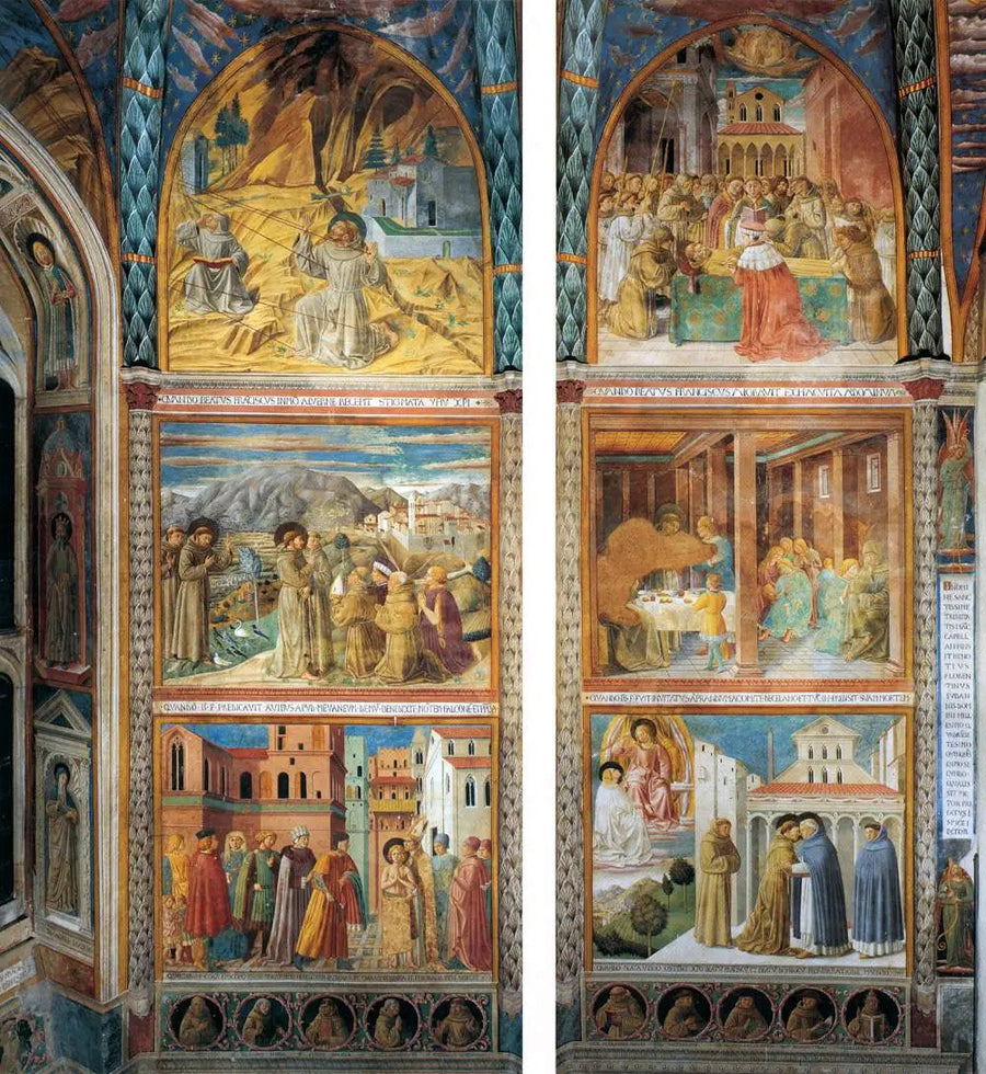 Sceny z życia świętego Franciszka, ściana południowa - Benozzo Gozzoli