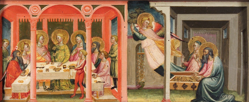 Sceny z historii Tobiasza (zaślubiny Tobiasza i Sary; archanioł opuszcza Tobita i Annę) - Bicci di Lorenzo