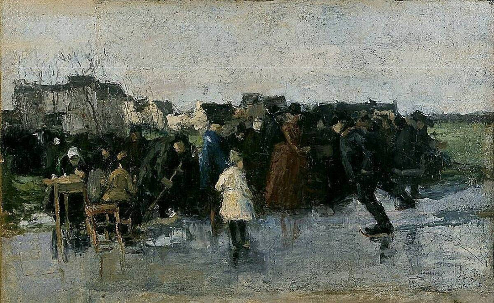 Schaatsenrijders - Jan Toorop image 1 copie de tableau peinte à la main