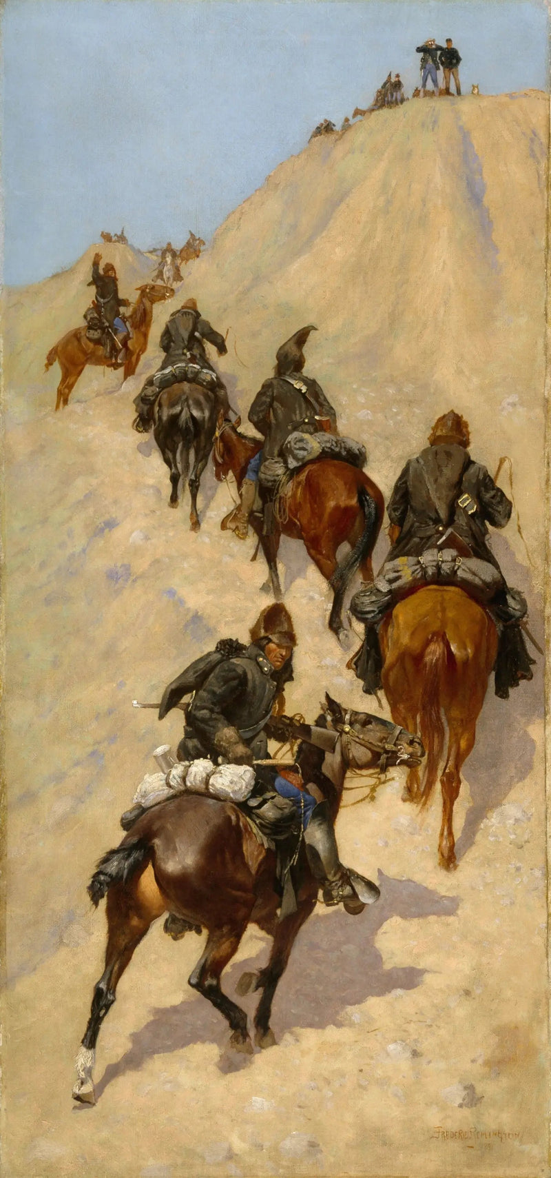 Szturmowcy wspinający się na górę - Frederic Remington