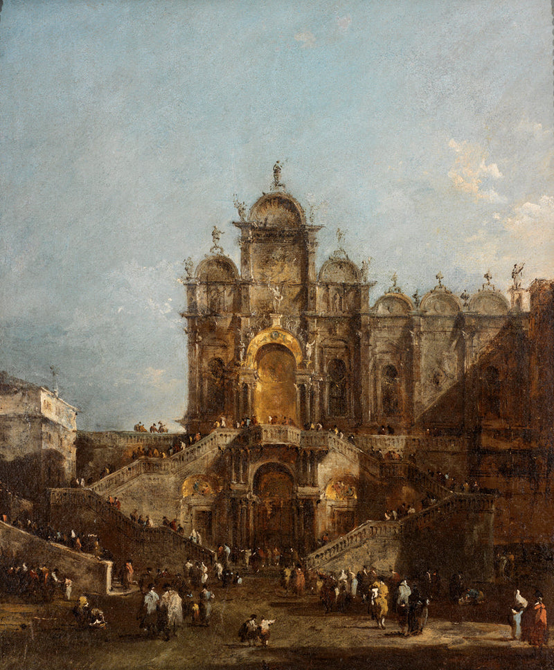 Szkoła San Marco z Loggią wzniesioną na błogosławieństwo papieża Piusa VI 19 maja 1782, Campo San Zanipolo - Francesco Guardi