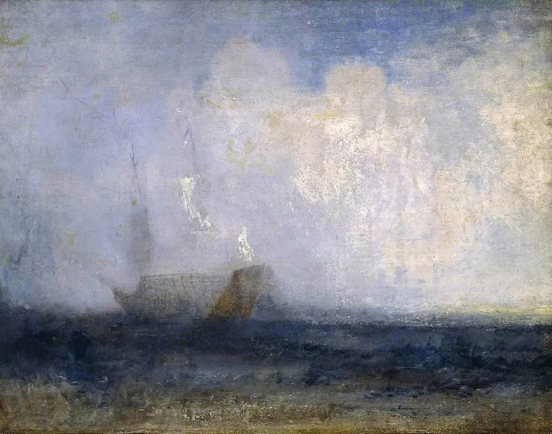 Morski krajobraz z żaglówką i statkiem - J. M. W. Turner