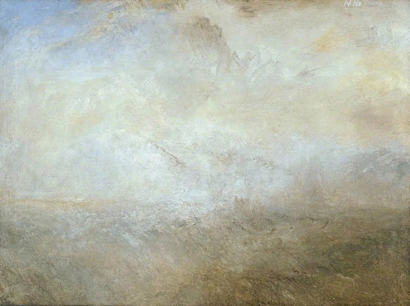 Morski krajobraz z odległym wybrzeżem - J. M. W. Turner