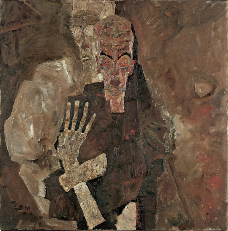 Samo-Widzący II (Śmierć i Człowiek) - Egon Schiele