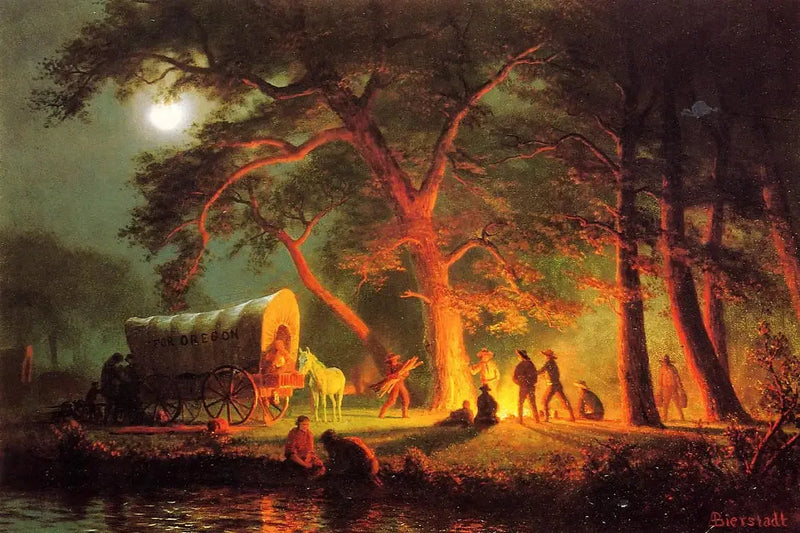 Ścieżka Oregonu (ognisko) - Albert Bierstadt