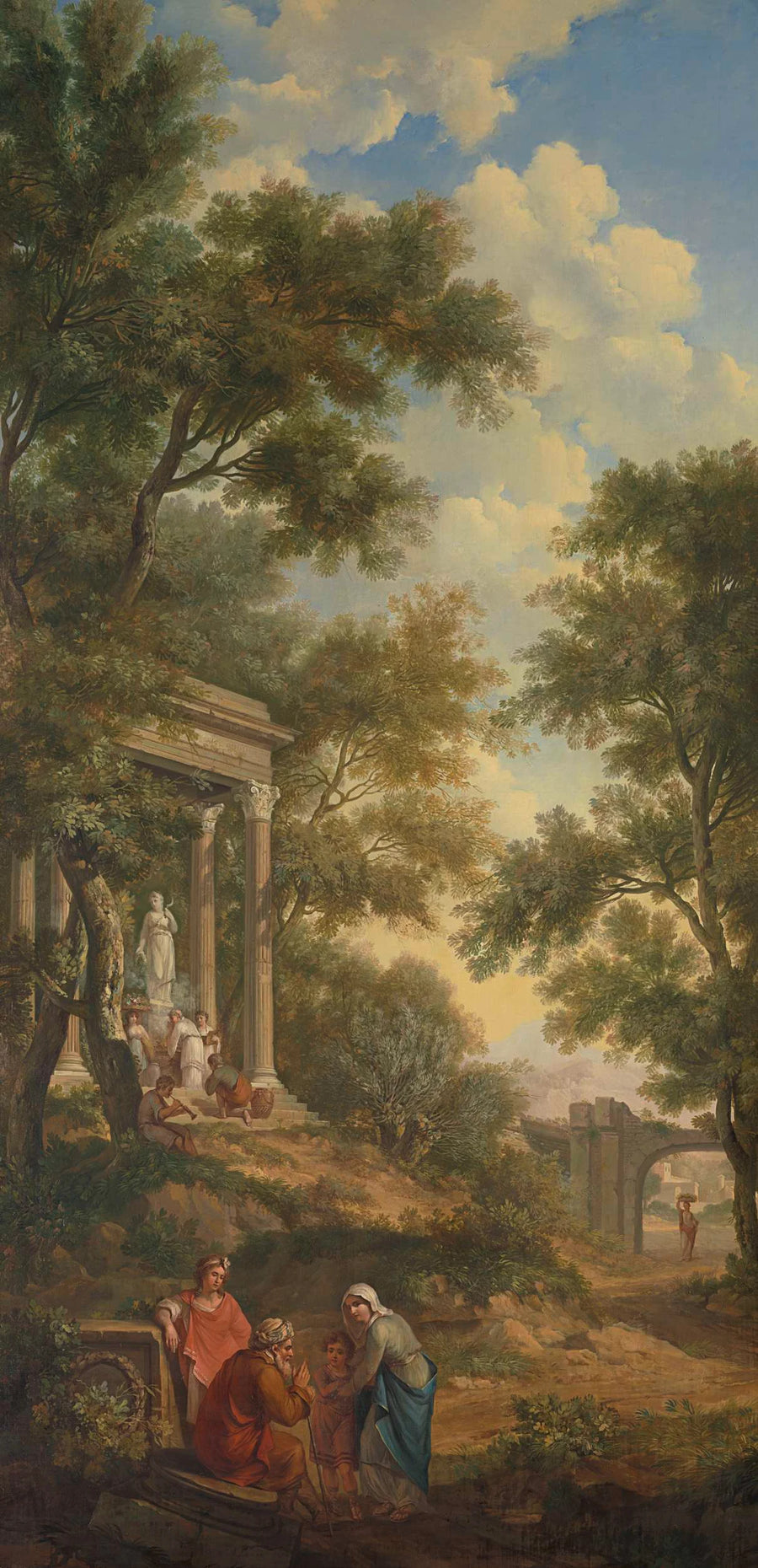 Série de dix peintures murales représentant des paysages arcadiens dans la pièce côté jardin au rez-de-chaussée de la maison Herengracht 524 à Amsterdam. - Jurriaan Andriessen