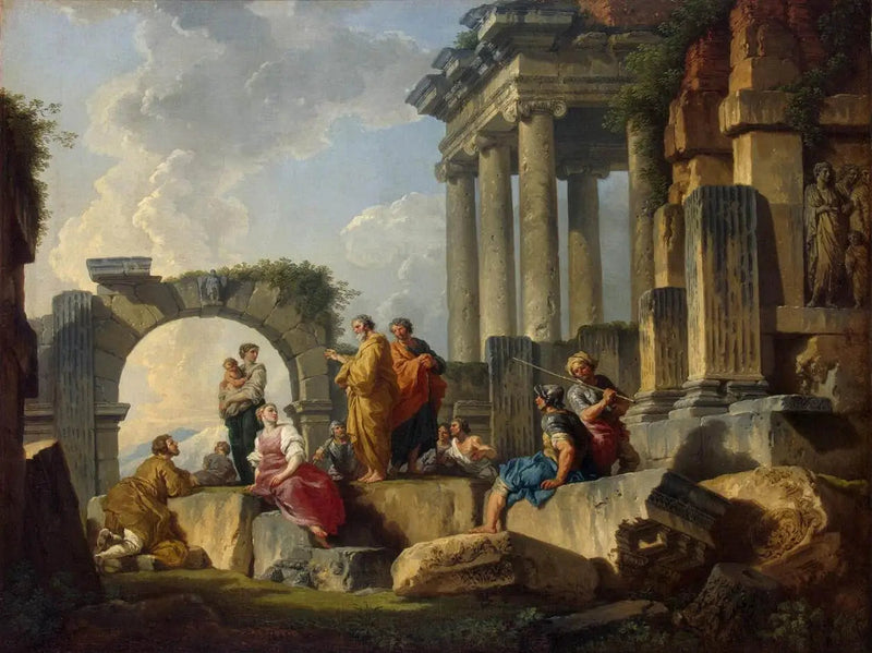 Kazanie świętego Pawła pośród ruin - Giovanni Paolo Panini