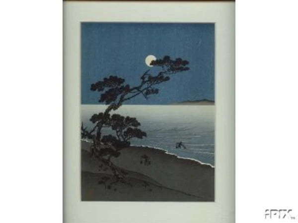 Plage au clair de lune, œuvre de Arai Yoshimune