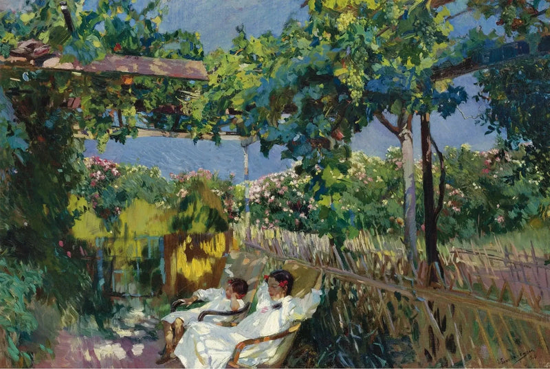 Siesta w ogrodzie - Joaquín Sorolla