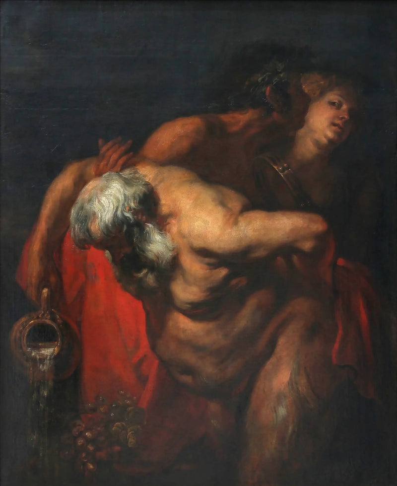 Silène pijany wsparty przez fauna i bacchantę - Antoine van Dyck