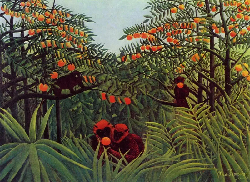 Małpy w dziewiczym lesie - Henri Rousseau
