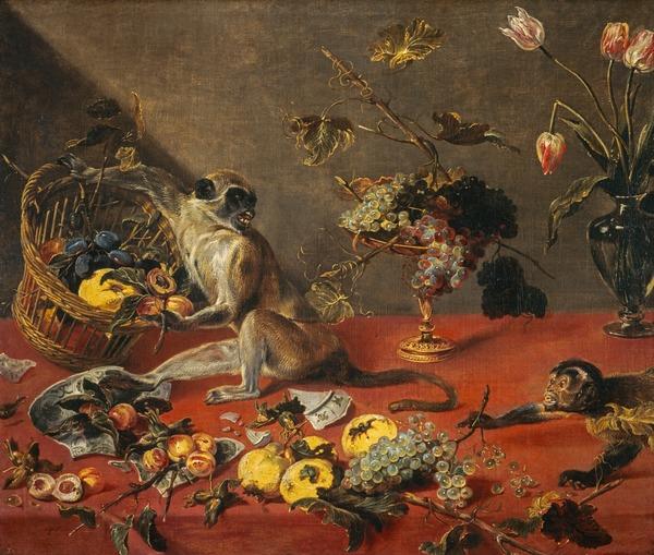 Singes malicieux - Frans Snyders image 1 reproduction artisanale de tableau