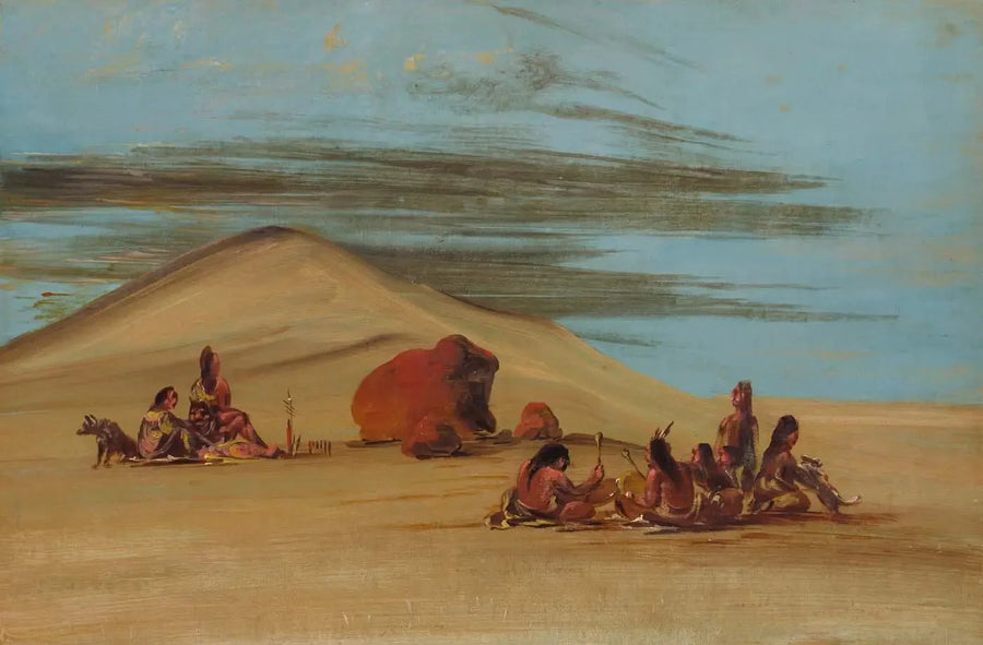 Sioux w adoracji przy Czerwonych Kamieniach - George Catlin