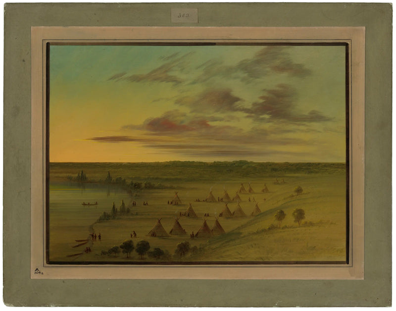 Wioska Sioux - Jezioro Łabędzia - George Catlin