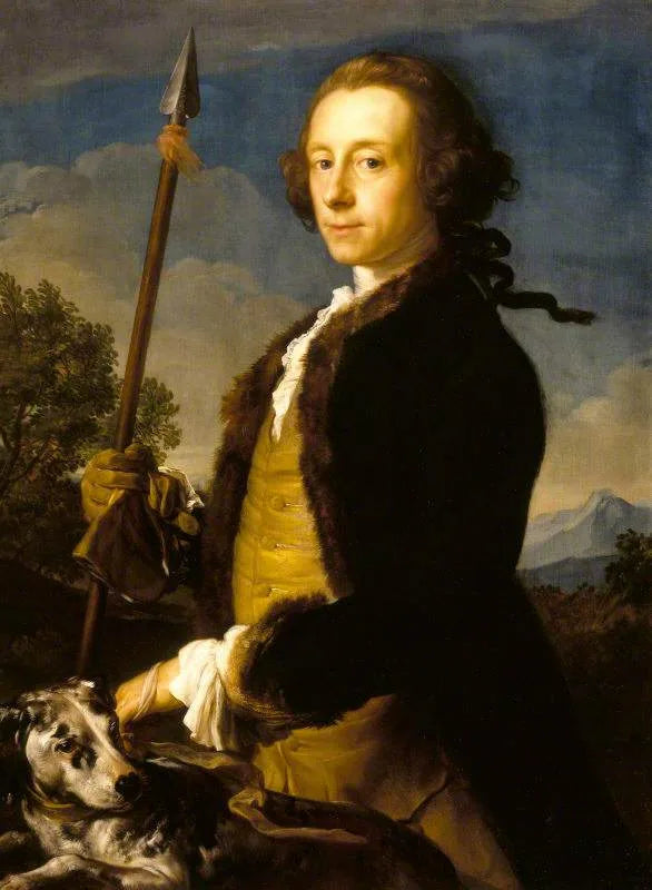 Sir Matthew Fetherstonhaugh, 1. baronet, deputowany (1714-1774) jako myśliwy z włócznią na dzika - Pompeo Batoni
