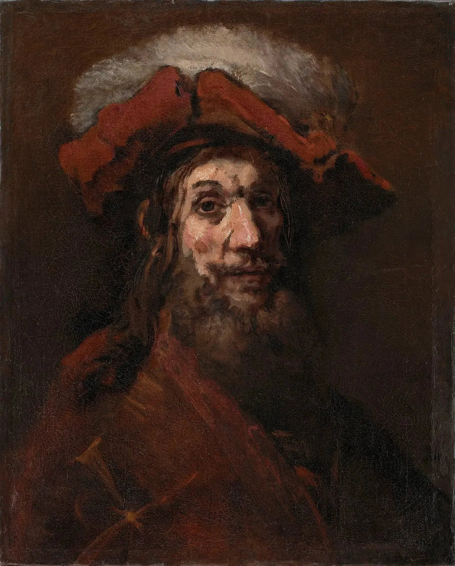 Szkic do Rycerza z Sokołem, znany jako "Rycerz Krzyżowy" - Rembrandt