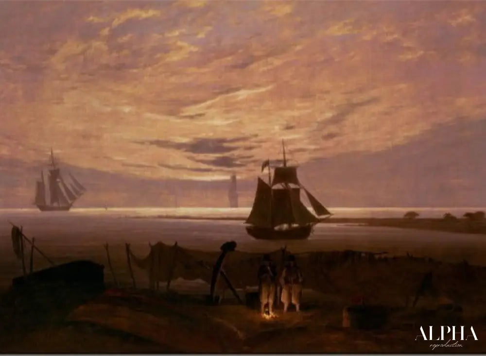 Soir à la Mer Baltique - Caspar David Friedrich - Reproductions de tableaux et peintures haut de gamme