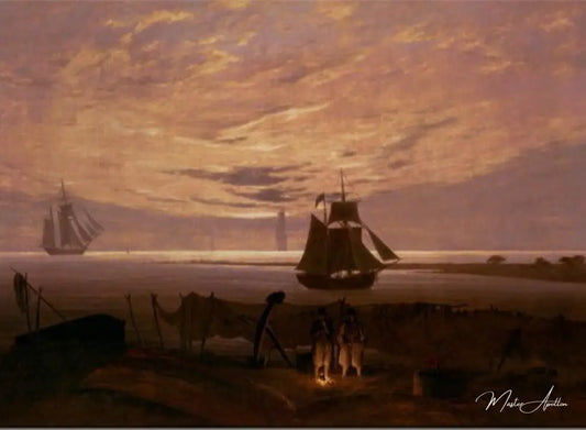 Soir à la Mer Baltique - Caspar David Friedrich - Reproductions de tableaux et peintures haut de gamme