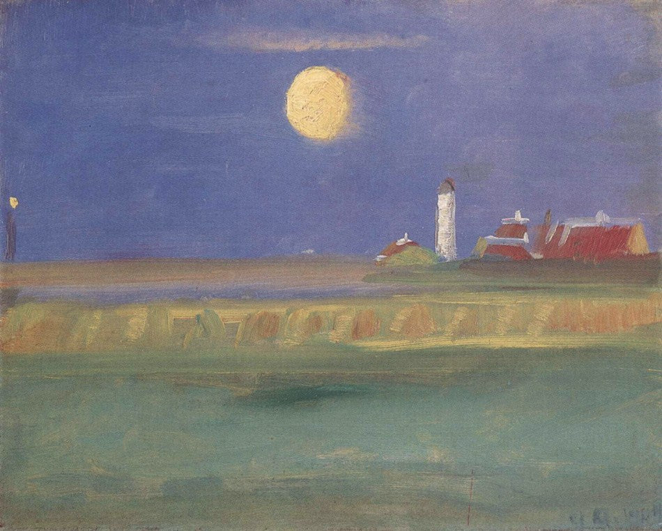 Soir de lune. Phare - Anna Ancher image 1 tableau peint à l’huile sur toile