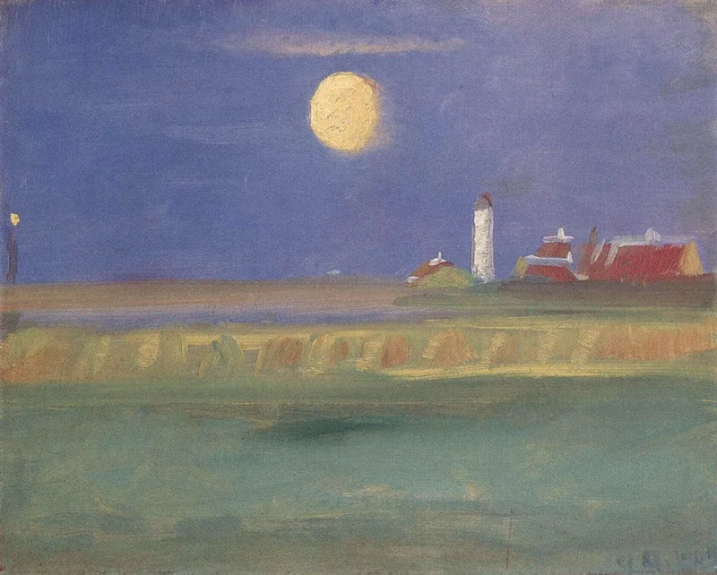 Wieczór księżycowy. Latarnia - Anna Ancher