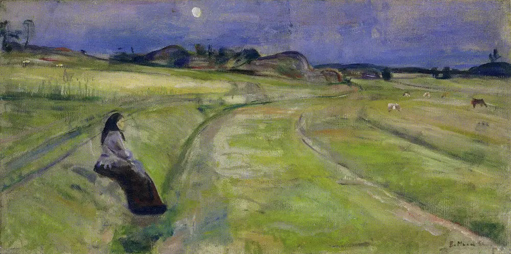 Soir - Edvard Munch image 1 reproduction de peinture à l’huile