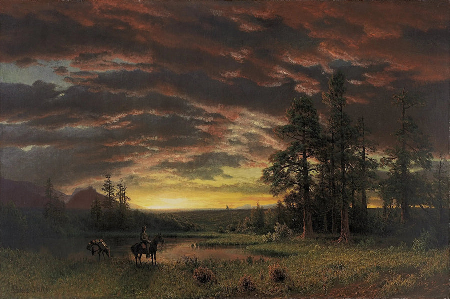 Wieczór na łące - Albert Bierstadt