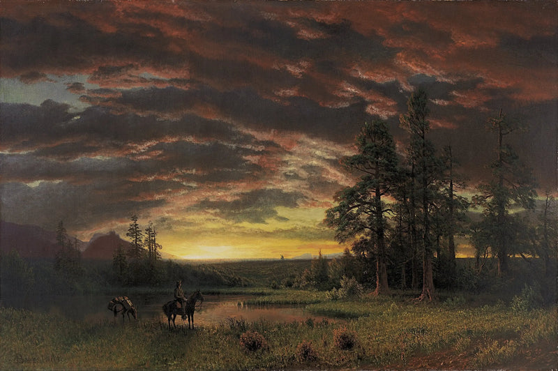 Wieczór na łące - Albert Bierstadt