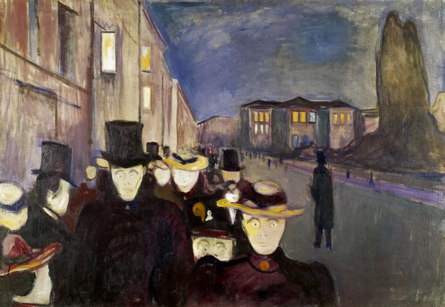 Wieczór na alei Karl Johan - Edvard Munch