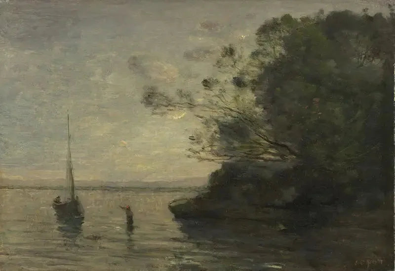 Wieczór nad jeziorem - Jean-Baptiste Camille Corot