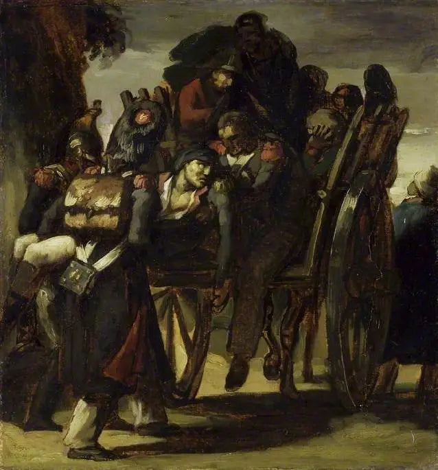 Ranni żołnierze w wozie - Théodore Géricault