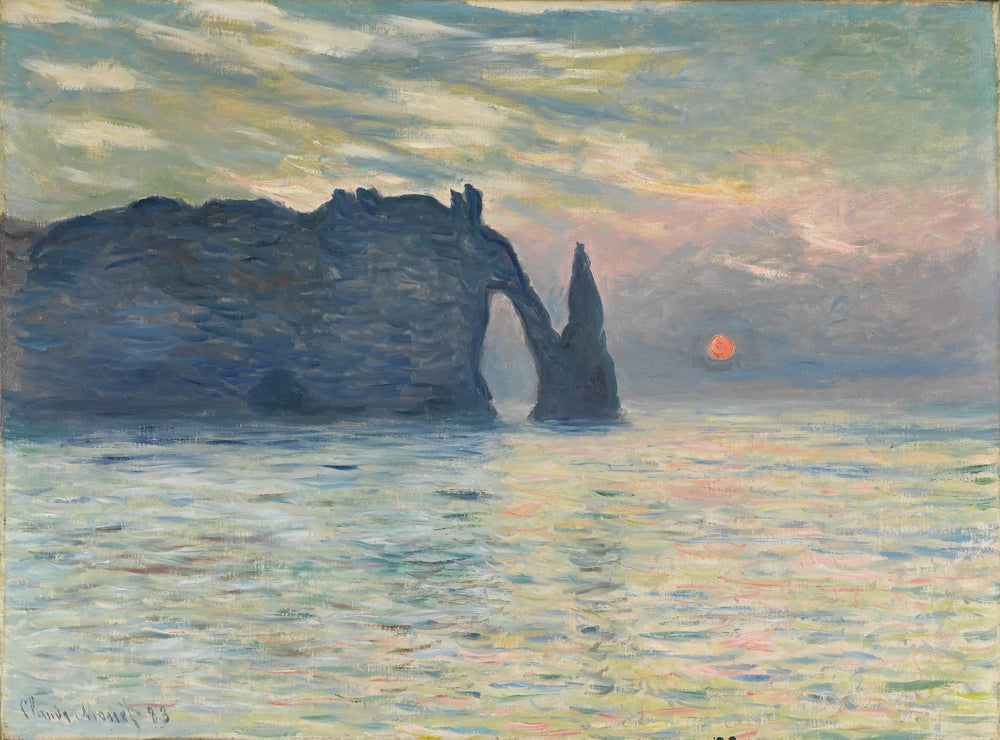 Reproduction du tableau « Soleil couchant à Étretat - Claude Monet » par Alpha Reproduction en peinture à l’huile