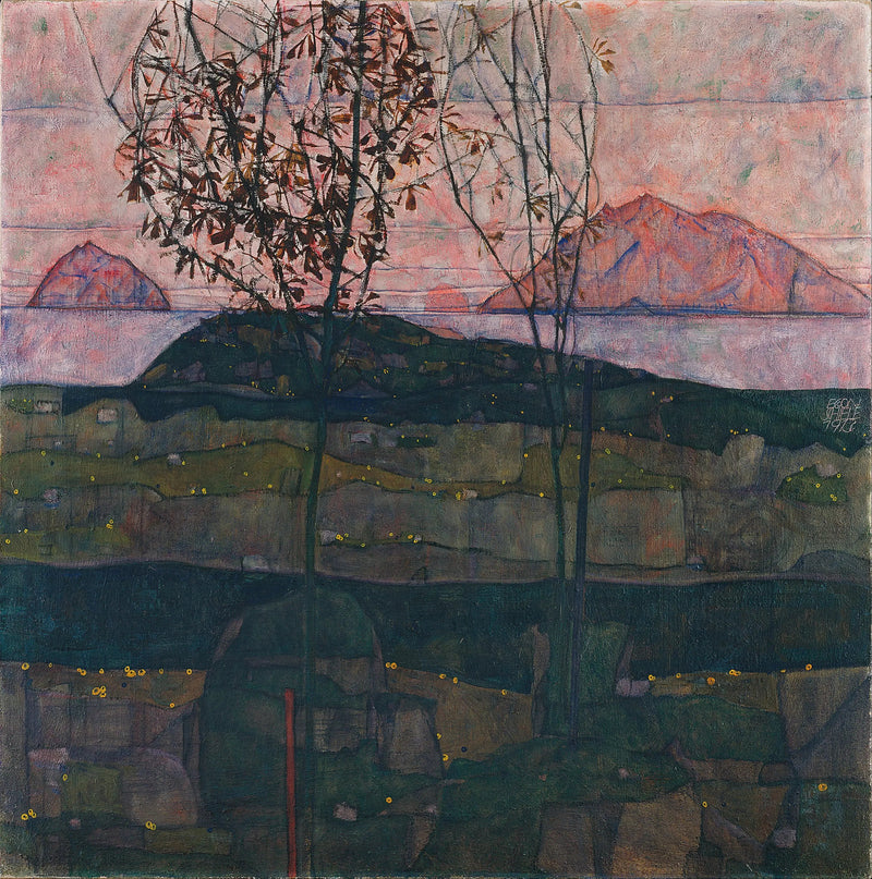 Zachód słońca - Egon Schiele