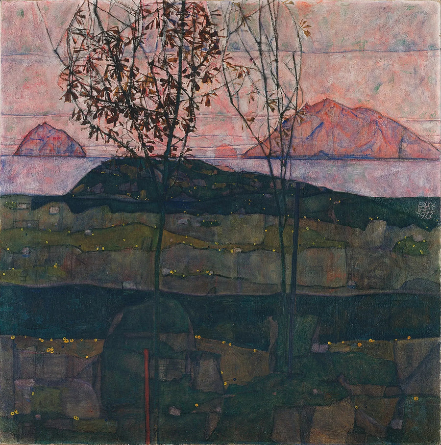 Zachód słońca - Egon Schiele