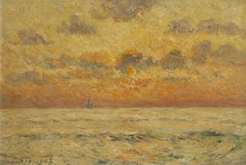 Zachód słońca nad morzem, Quiberon - Maxime Maufra
