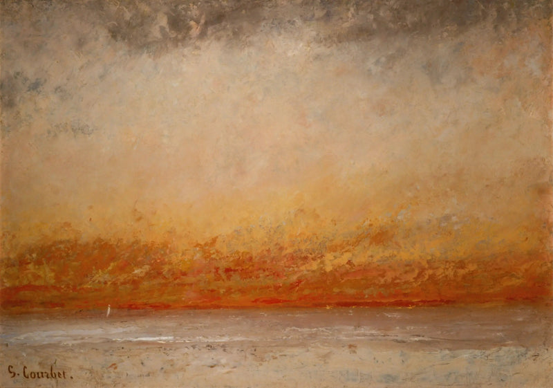 Zachód słońca, morski - Gustave Courbet
