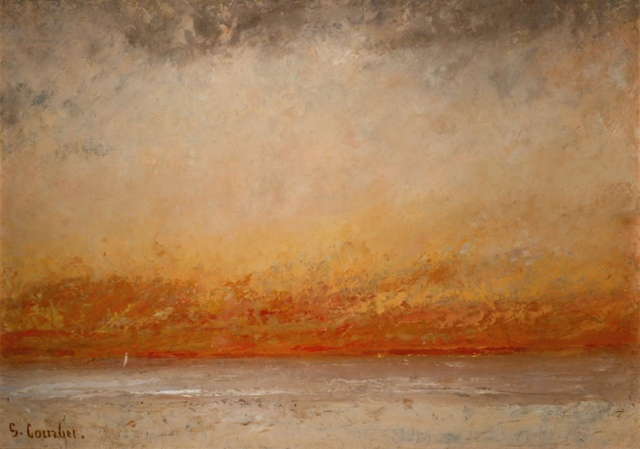Zachód słońca, morski - Gustave Courbet